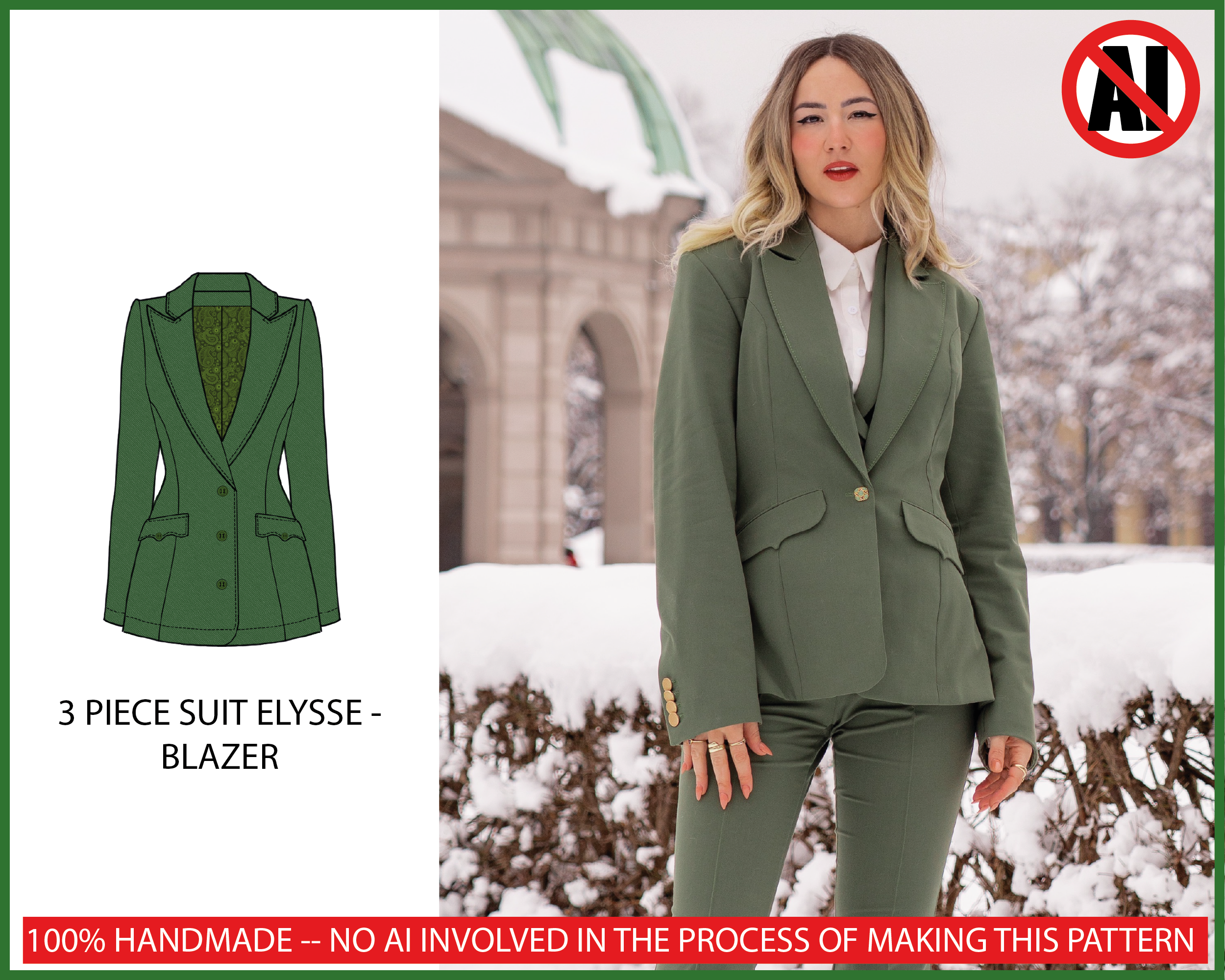 PATTERN - Blazer (Part of 3 Piece Suit ELYSSE) - THISISKACHI