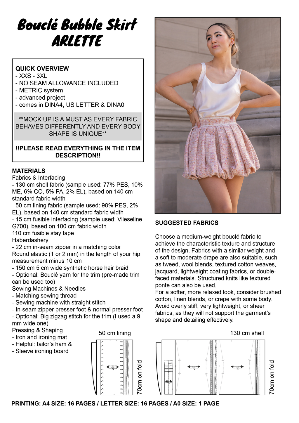 PATTERN - Bouclé Bubble Skirt ARLETTE - THISISKACHI