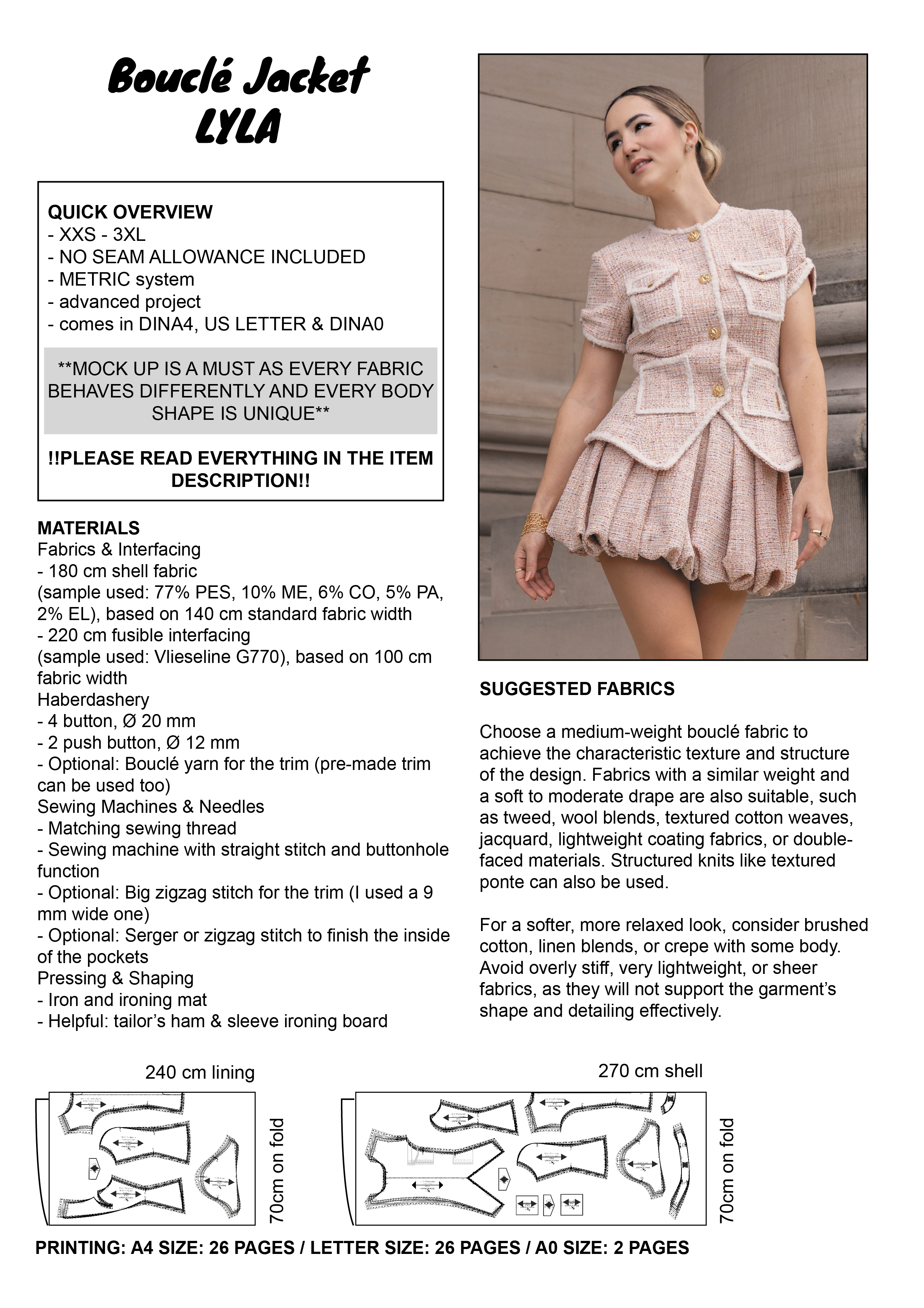 PATTERN - Bouclé Jacket LYLA - THISISKACHI