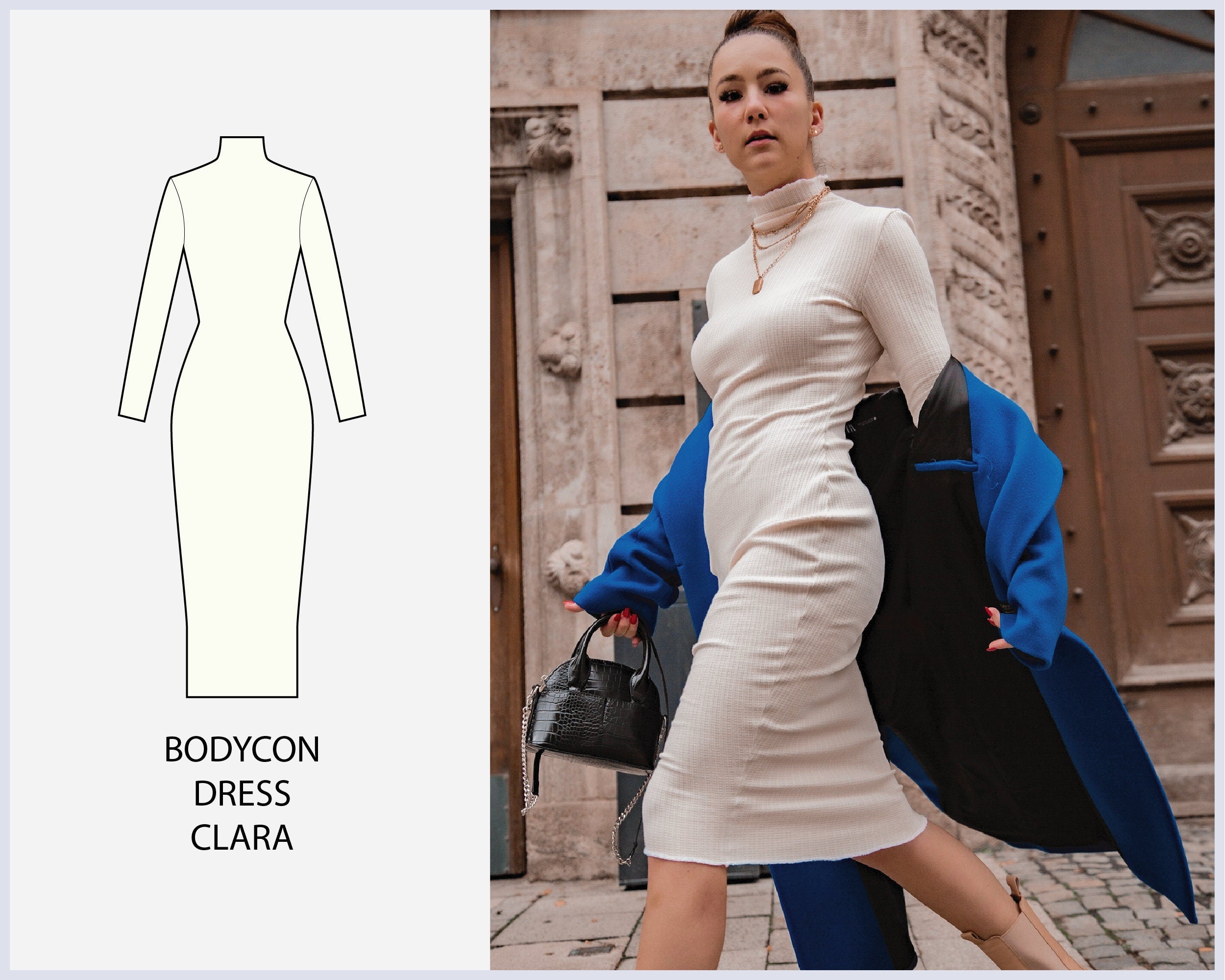 PATTERN - Bodycon Knit Dress CLARA - THISISKACHI