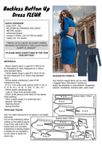 PATTERN - Backless Button Up Dress FLEUR - THISISKACHI