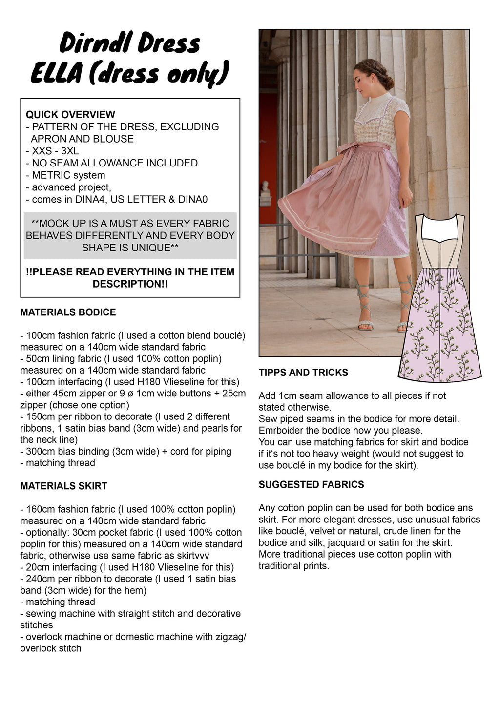 PATTERN - Dirndl Dress ELLA - THISISKACHI