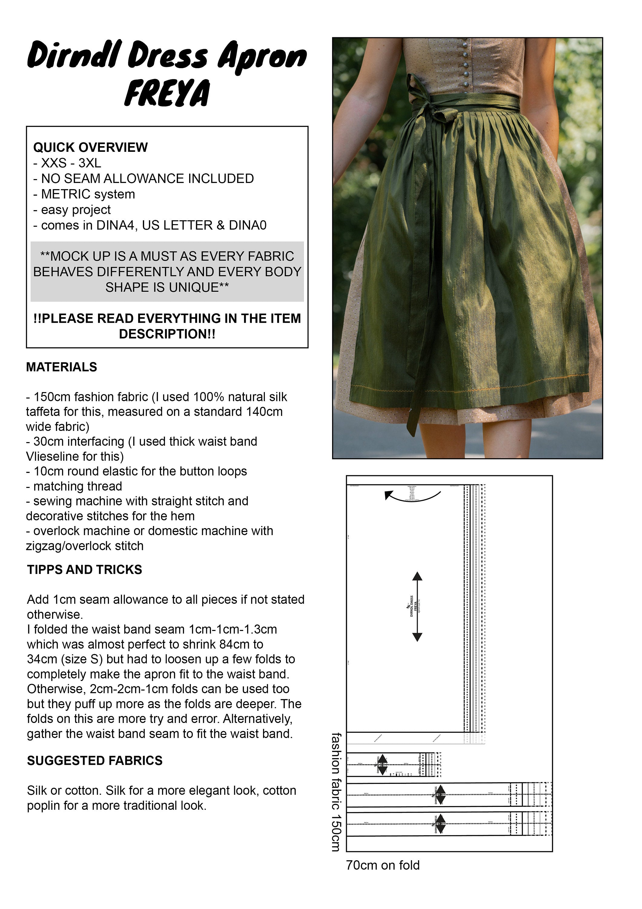 PATTERN - Dirndl Apron FREYA - THISISKACHI