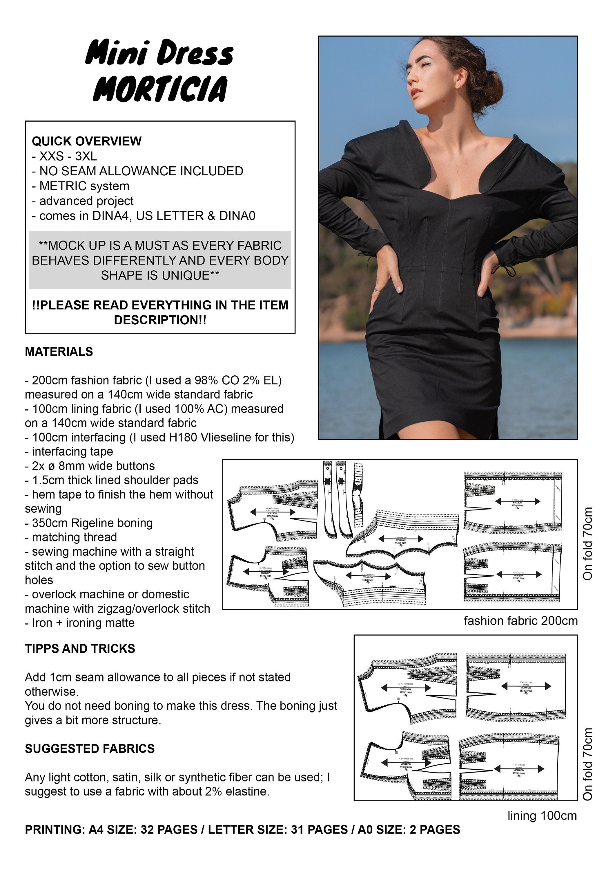 PATTERN - Mini Dress MORTICIA - THISISKACHI