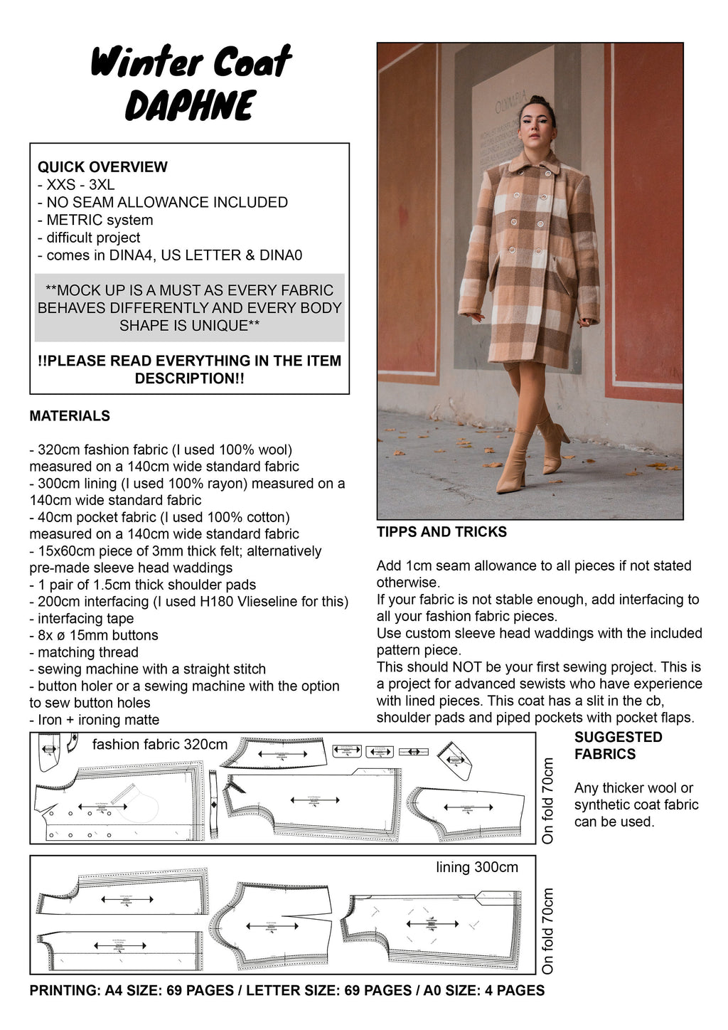 PATTERN - Winter Coat DAPHNE - THISISKACHI