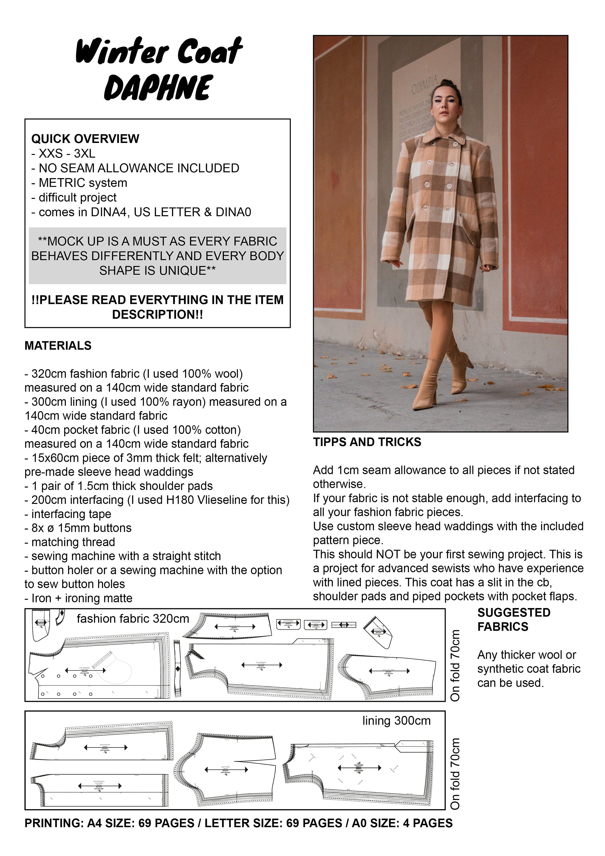 PATTERN - Winter Coat DAPHNE - THISISKACHI