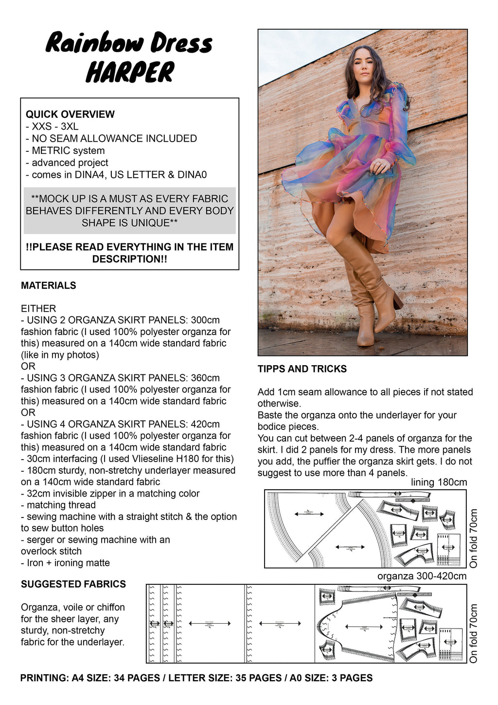 PATTERN - Rainbow Dress HARPER - THISISKACHI