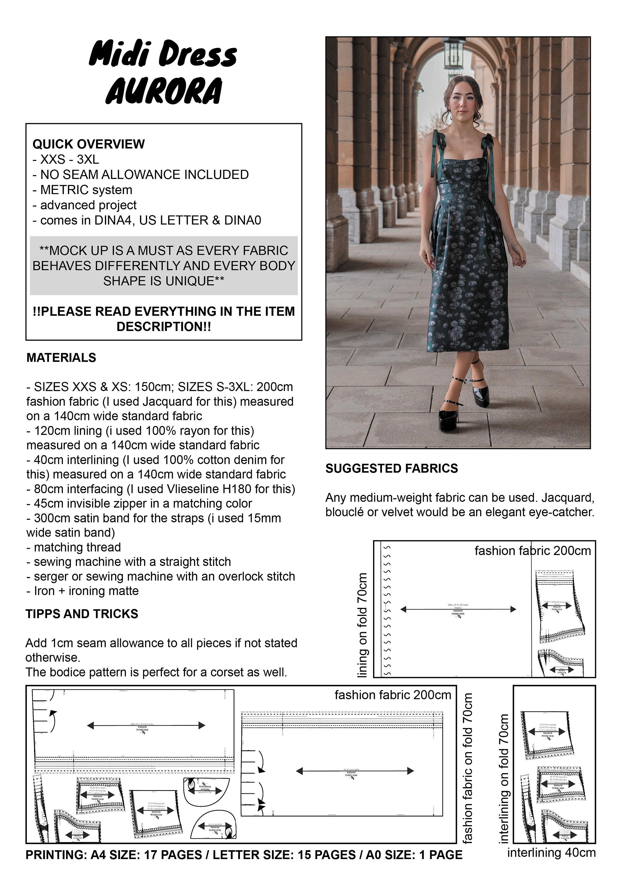 PATTERN - Midi Dress AURORA - THISISKACHI
