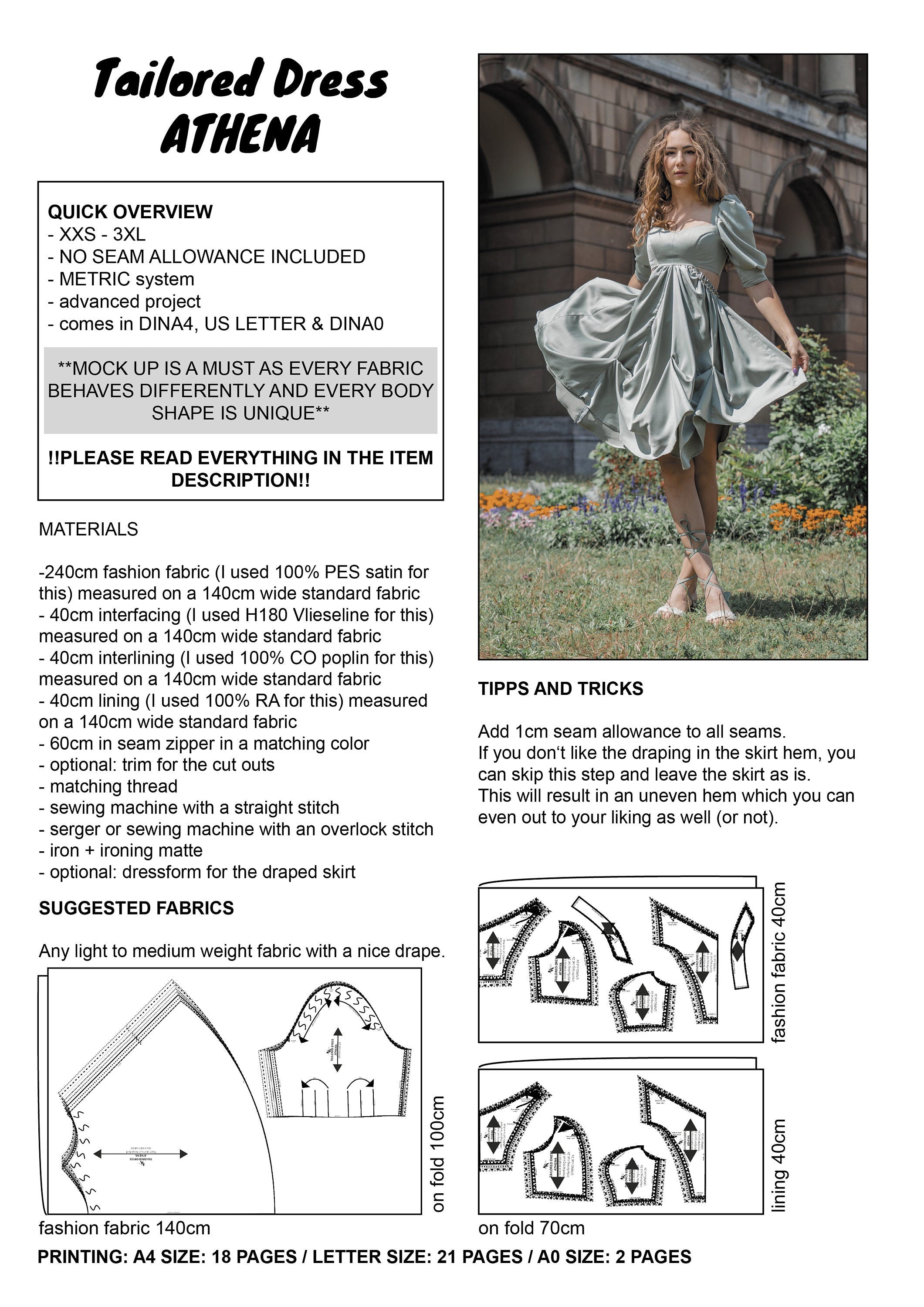 PATTERN - Tailored Dress ATHENA - THISISKACHI