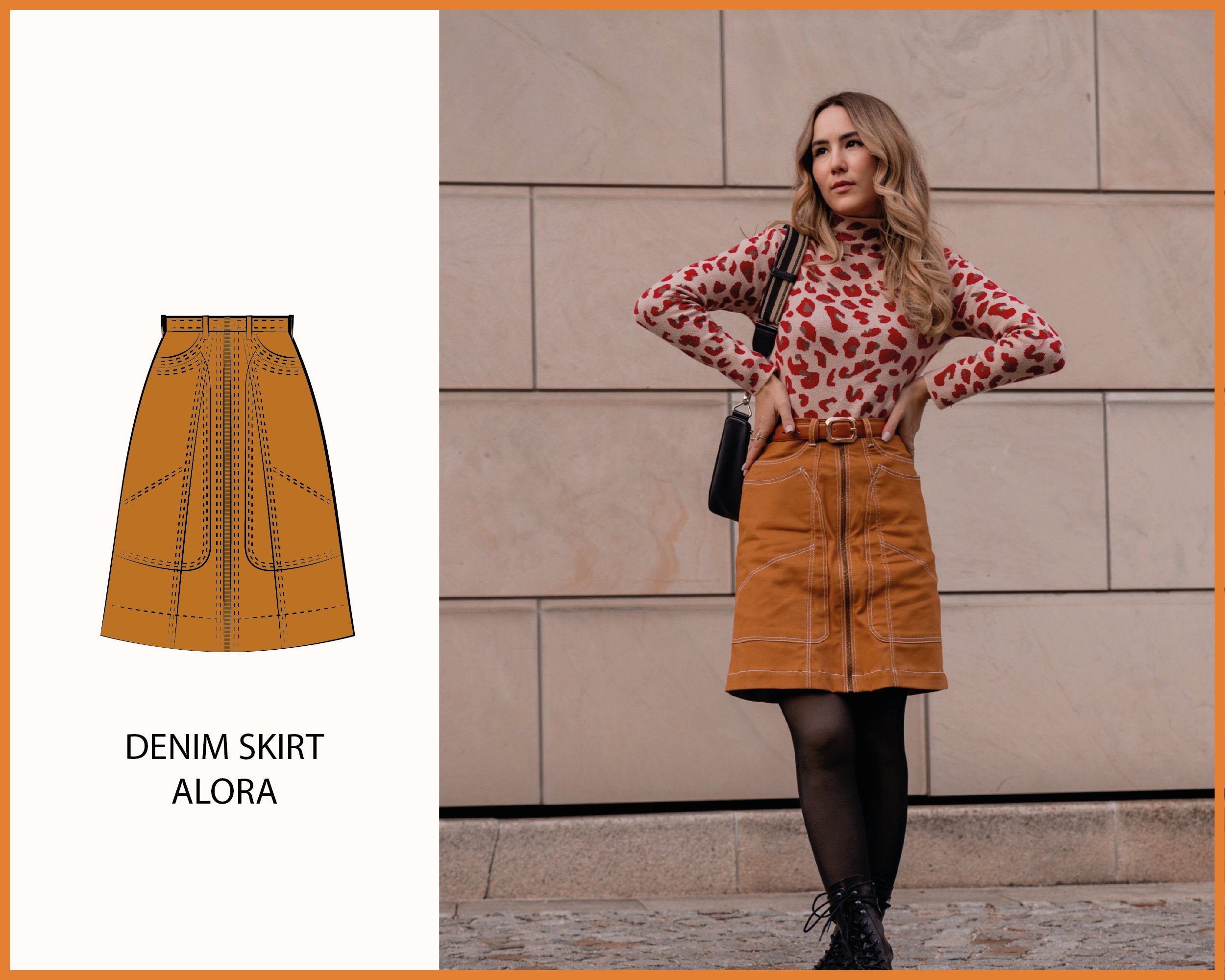 PATTERN - Denim Skirt ALORA - THISISKACHI