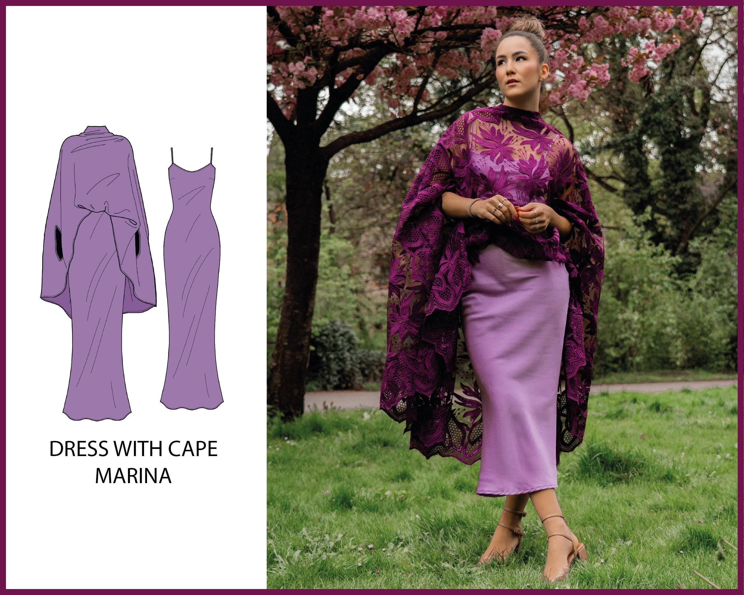 PATTERN - Dress with Cape MARINA - THISISKACHI