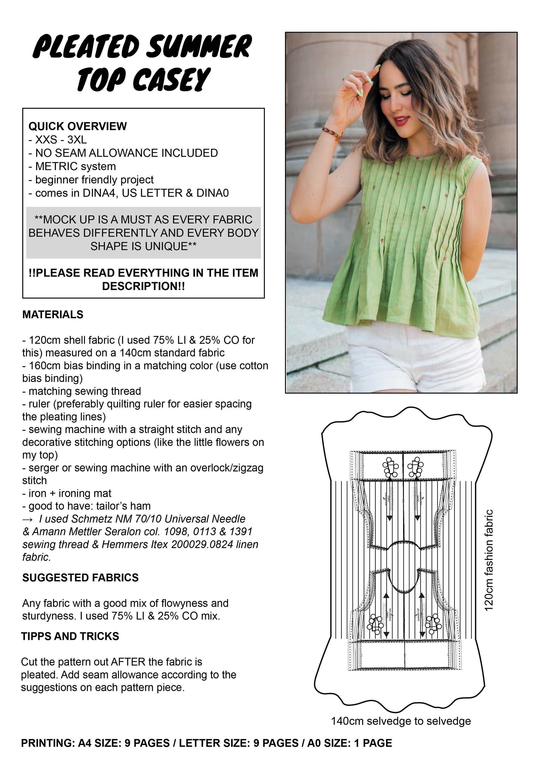 PATTERN - Pleated Summer Top CASEY - THISISKACHI