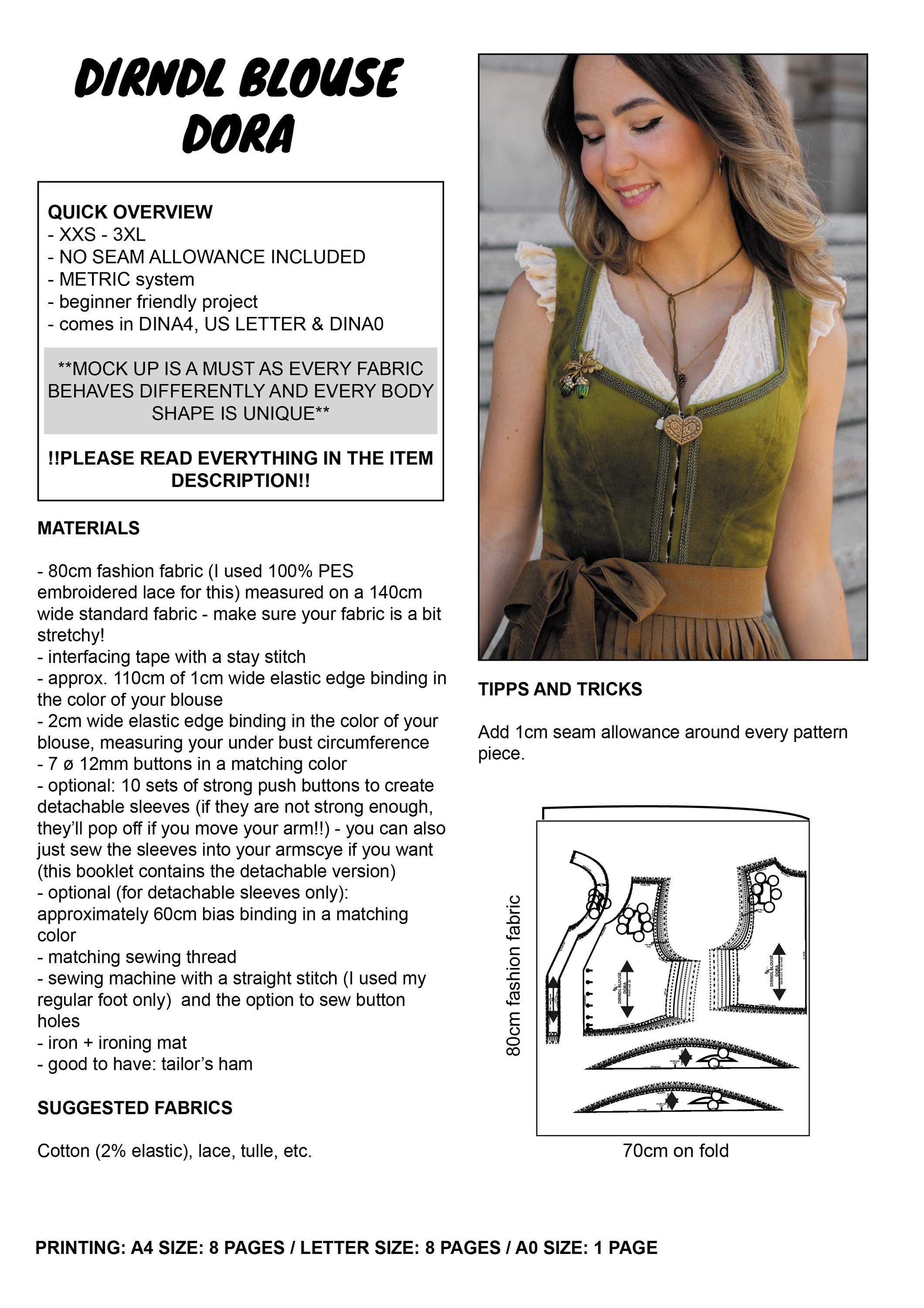 PATTERN - Dirndl Blouse DORA - THISISKACHI